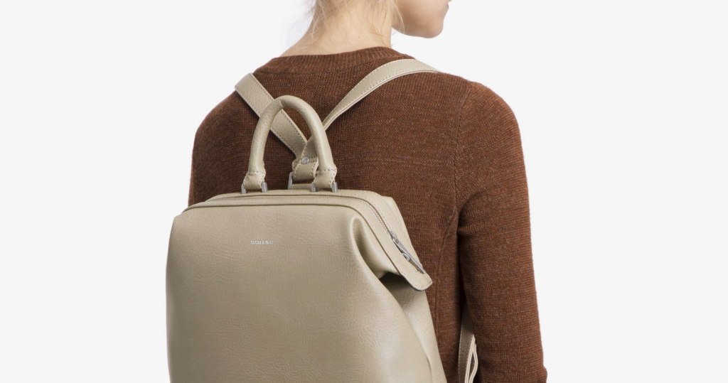 VeeV Blog | 4 ways to go vegan with your bags for Green Fashion: Countless brands provide large backpacks that can hold chargers, water bottles, maps, etc. but also can look cute with your outfit.